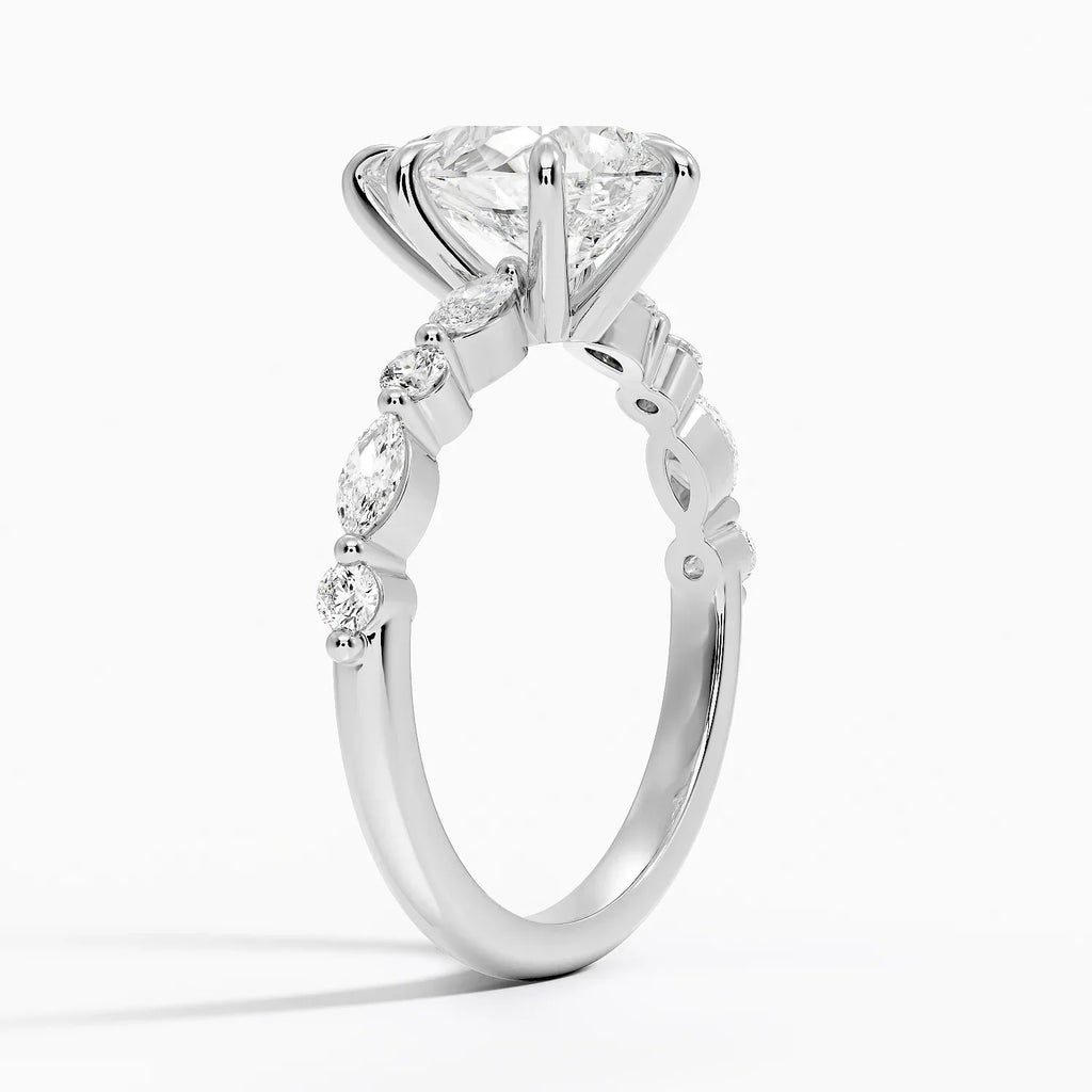 2.5ct Lab Diamond Ring | Pear Vine Design | IGI Certified | 10K White Gold | Engagement