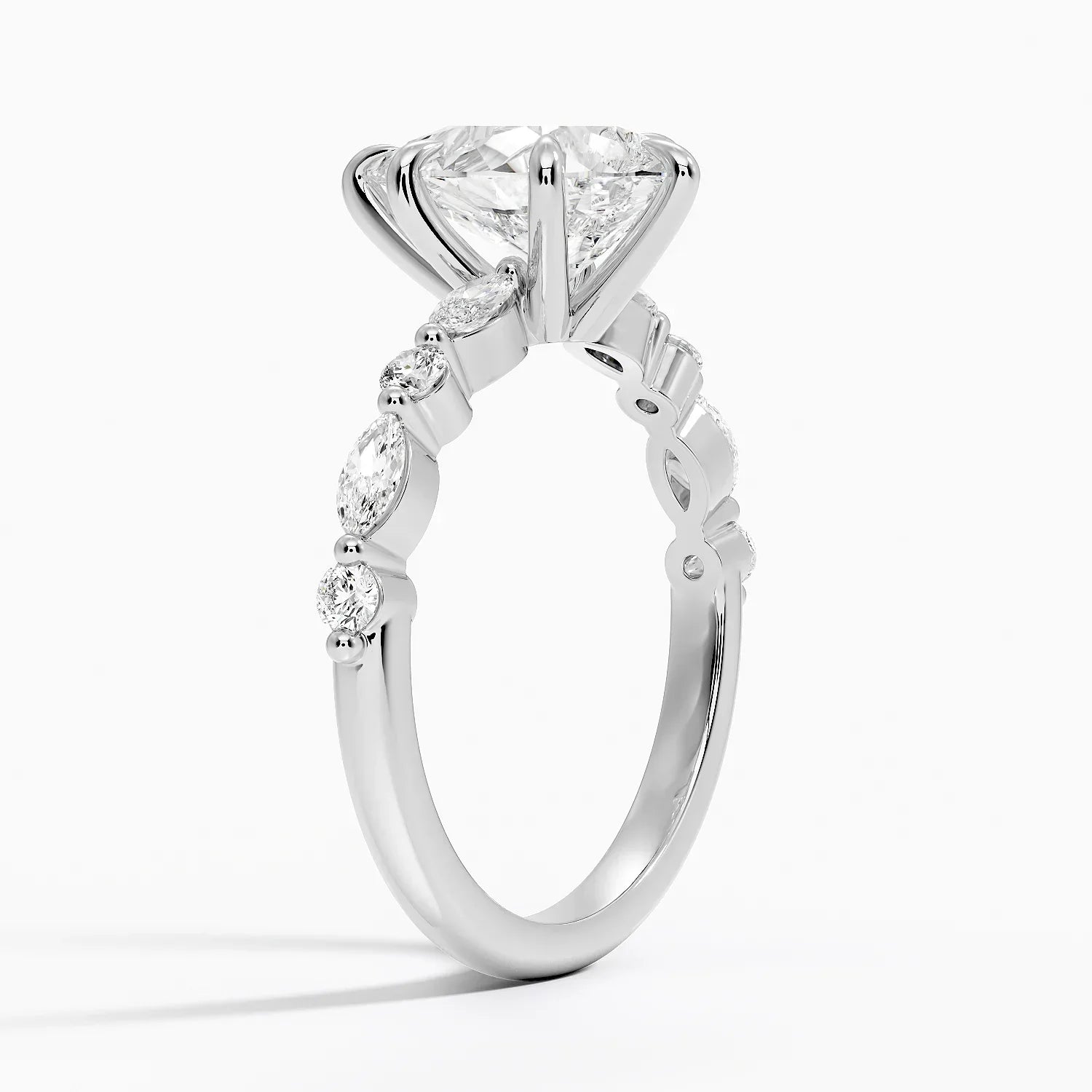 2.5ct Lab Diamond Ring | Pear Vine Design | IGI Certified | 10K White Gold | Engagement