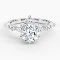 2.5ct Lab Diamond Ring | Pear Vine Design | IGI Certified | 10K White Gold | Engagement