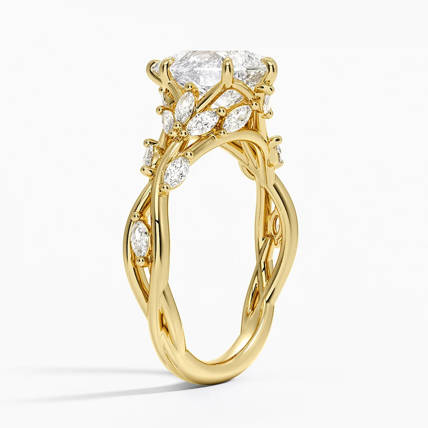 2ct Lab Diamond Ring | Pear Vine | IGI Certified DEF VS+ | 10K White Gold | Engagement