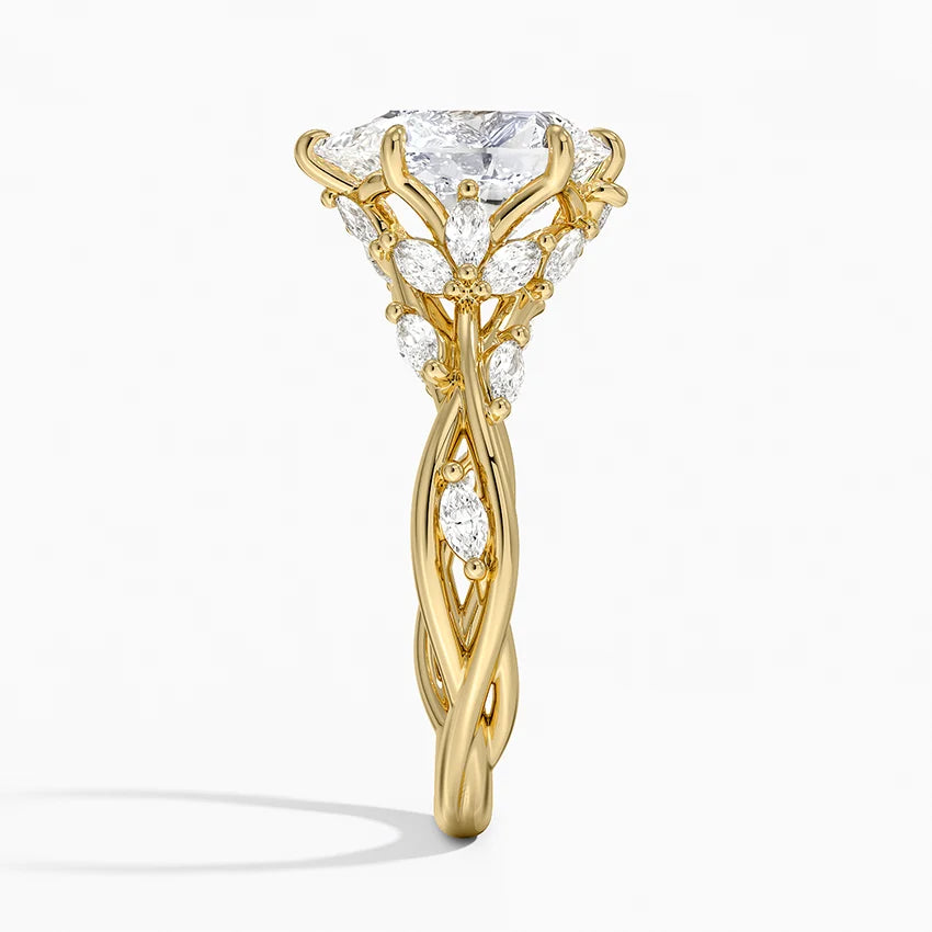 2ct Lab Diamond Ring | Pear Vine | IGI Certified DEF VS+ | 10K White Gold | Engagement