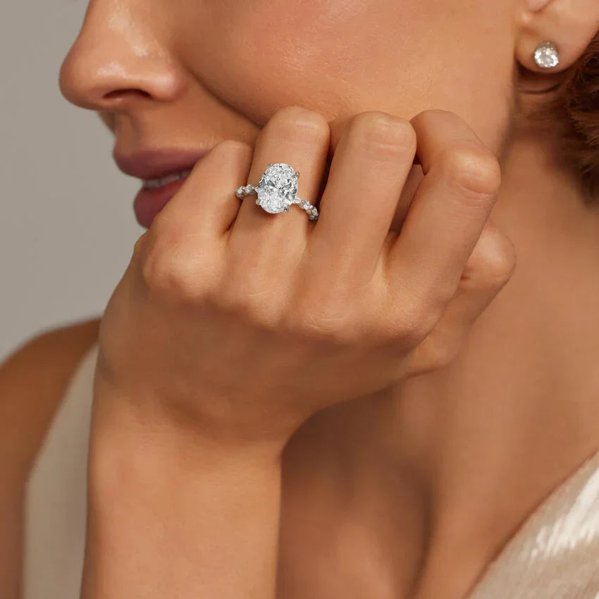 2.5ct Lab Diamond Ring | Pear Vine Design | IGI Certified | 10K White Gold | Engagement