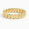 Cuban Link Ring | Solid Gold | 10K White Gold | Unisex Band