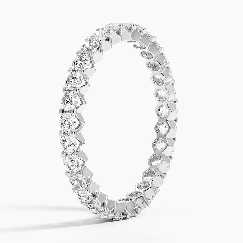 5ct Lab Diamond Eternity Band | Oval Shared Prong | IGI Certified | 10K White Gold