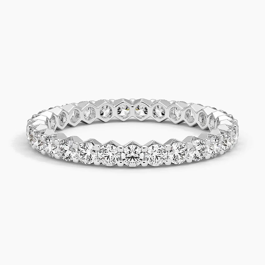 5ct Lab Diamond Eternity Band | Oval Shared Prong | IGI Certified | 10K White Gold