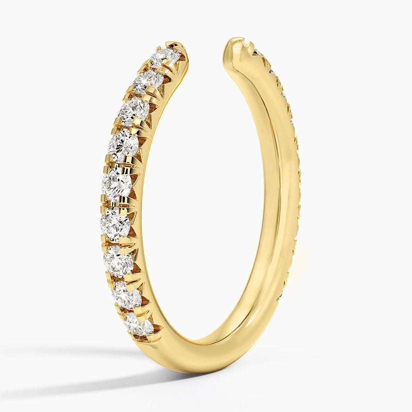 1ct Lab Diamond Ring | Open French Pavé Band | IGI Certified VS+ DEF | 10K White Gold