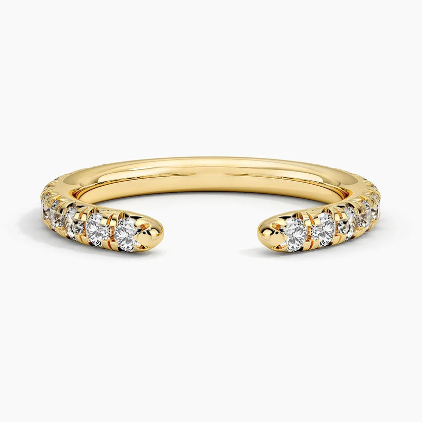 1ct Lab Diamond Ring | Open French Pavé Band | IGI Certified VS+ DEF | 10K White Gold