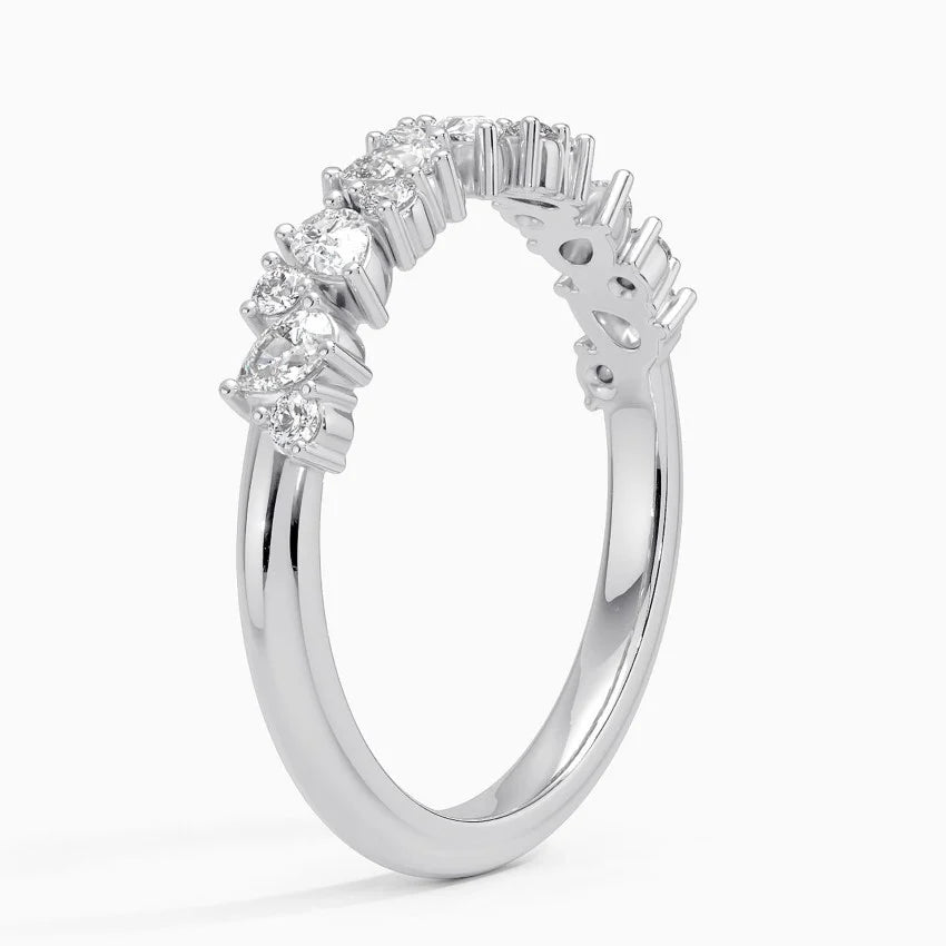 2ct Lab Diamond Ring | Pear & Round Cluster | IGI Certified | 10K White Gold
