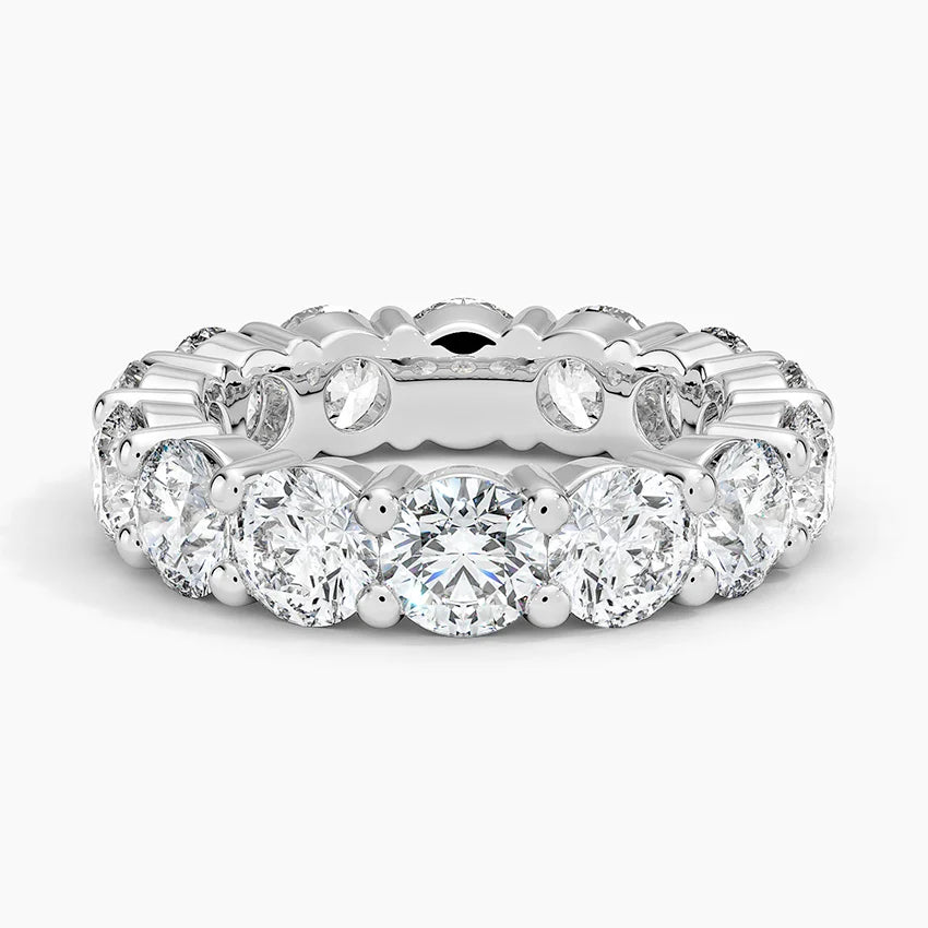 8ct Lab Diamond Eternity Band | Round Shared Prong | IGI Certified VS+ DEF | 10K White Gold