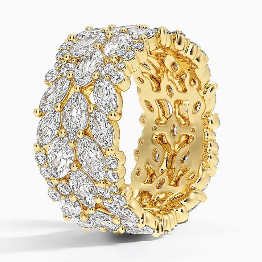 5.62ct Lab Diamond Ring | Marquise Band | IGI Certified | 10K White Gold | Anniversary