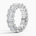 8ct Lab Diamond Eternity Band | Emerald Shared Prong | IGI Certified | 10K White Gold