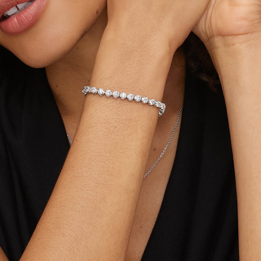 5ct Lab Diamond Tennis Bracelet | Round Brilliant | IGI Certified VS+ DEF | 10K White Gold
