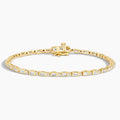 5ct Lab Diamond Tennis Bracelet | Round & Baguette Cut | IGI Certified VS | 10k Yellow Gold | 7 Inch