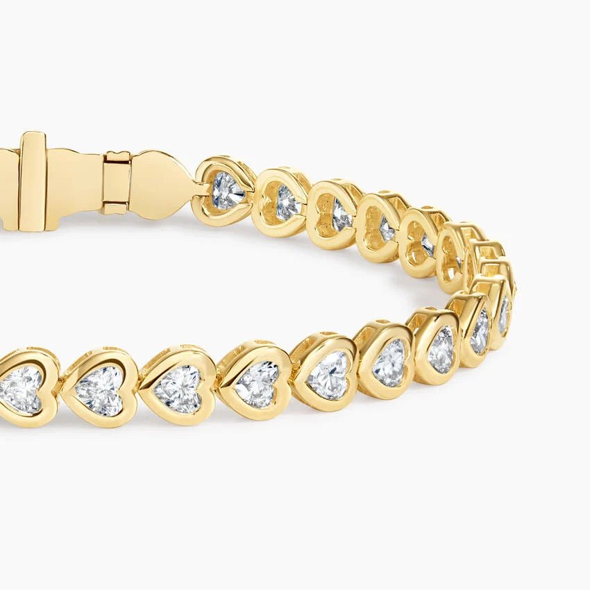5ct Lab Diamond Tennis Bracelet | Heart Cut | IGI Certified VS | 14K White Gold | 7 Inch