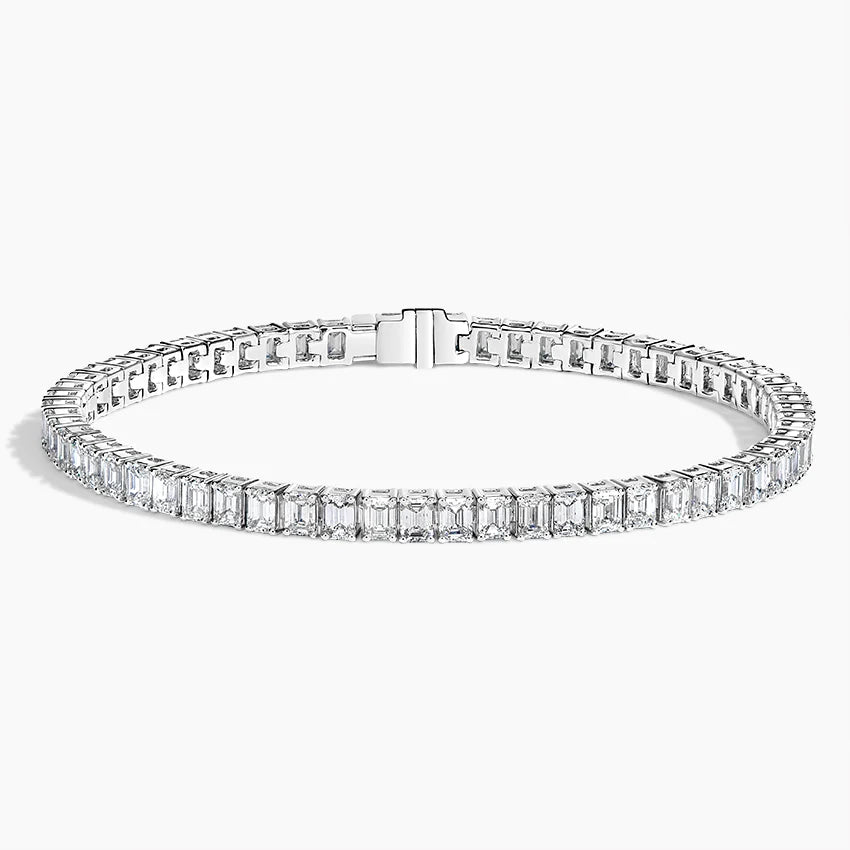 5ct Lab Diamond Tennis Bracelet | Emerald Cut | IGI Certified VS | 10K White Gold | 7 Inch