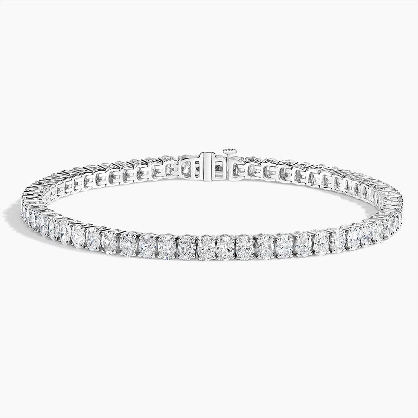 5ct Lab Diamond Tennis Bracelet | Oval Cut | IGI Certified VS | 10K White Gold | 7 Inch