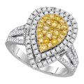 1.2ct Lab Grown Yellow Diamond Fashion Ring | 10K White Gold