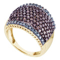 1.8ct Multi-Color Lab Diamond Band | Cognac & Blue | 10K Yellow Gold