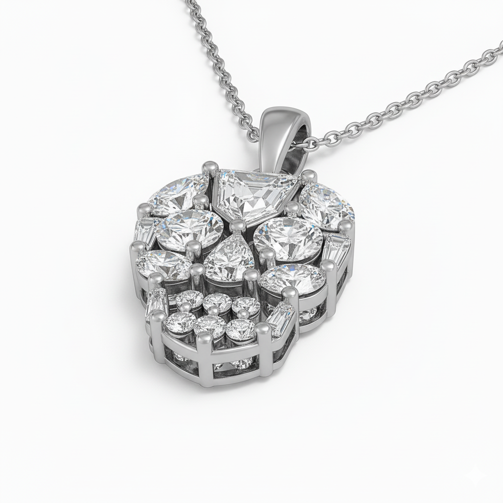 5.2ct Lab Diamond Skull Pendant | IGI Certified VS+ DEF | 10K White Gold