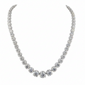 50ct Lab Diamond Tennis Necklace | Graduated Round | IGI Certified VS+ DEF | 10K White Gold