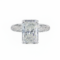 5ct Radiant Cut Diamond Engagement Ring with Pavé Band | 10K Gold