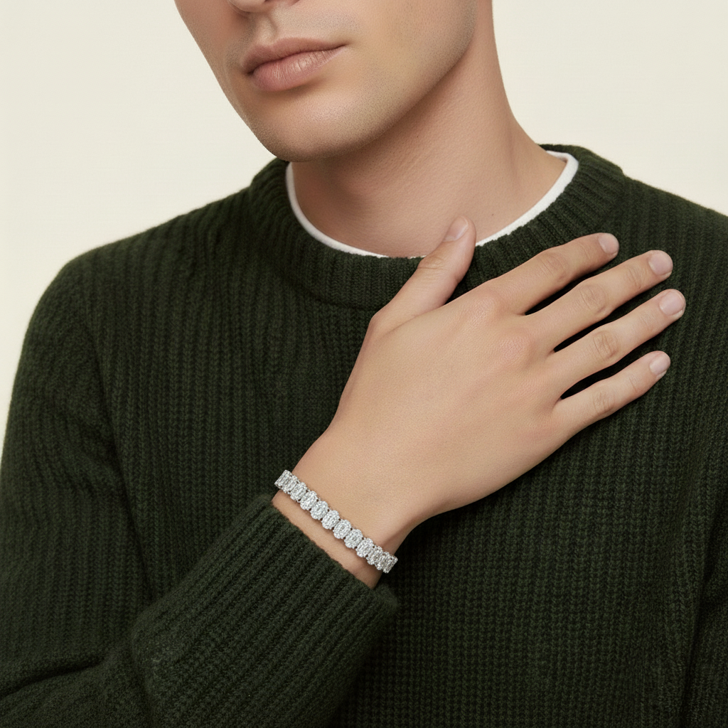 5ct Lab Diamond Tennis Bracelet | Oval Cut | IGI Certified VS | 10K White Gold | 7 Inch