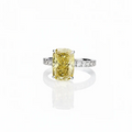 4.59ct Fancy Vivid Yellow Cushion Diamond Ring | 10K Gold