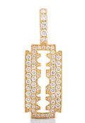 1 ctw Lab Diamond Razor Blade Pendant | IGI Certified VS | 10K Yellow Gold