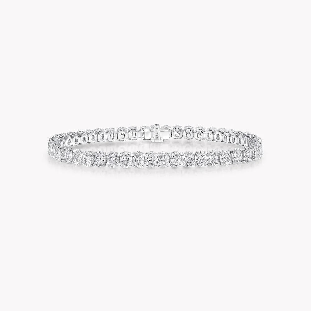5ct Lab Diamond Tennis Bracelet | Oval Cut | IGI Certified VS | 10K White Gold | 7 Inch