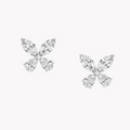 2ct Lab Diamond Butterfly Stud Earrings | IGI Certified VS+ DEF | 10K White Gold