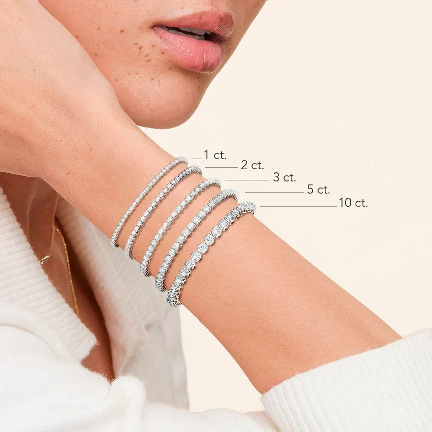5ct Lab Diamond Tennis Bracelet | Pear Cut | IGI Certified VS | 10K White Gold | 7 Inch