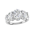 8.5ct Lab Diamond Ring | Oval Five Stone | IGI Certified VS+ DEF | 10K White Gold