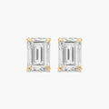 1ctw Lab Diamond Earrings | Emerald Cut Studs | IGI Certified | 10K Yellow Gold