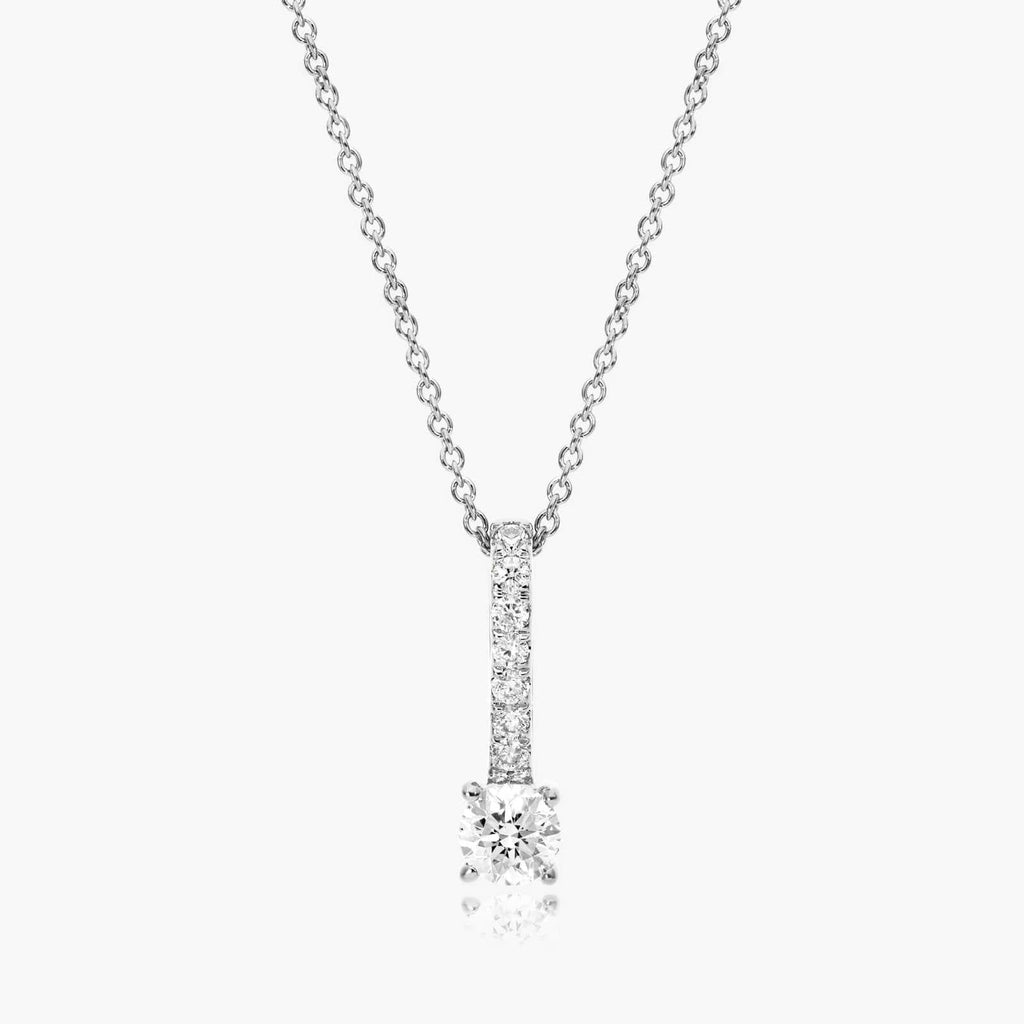 1.4ct Lab Diamond Drop Pendant Necklace | 1ct Center | IGI Certified VS DEF | 10K White Gold