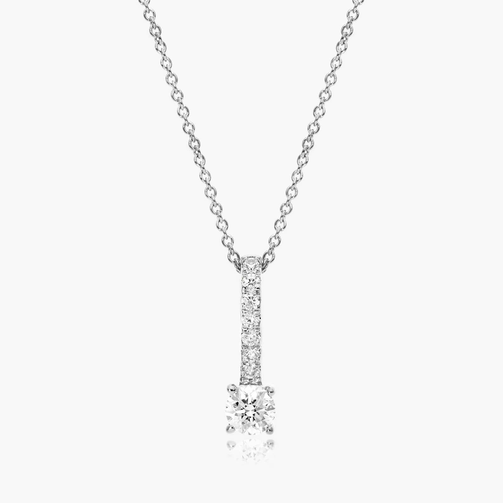 1.4ct Lab Diamond Drop Pendant Necklace | 1ct Center | IGI Certified VS DEF | 10K White Gold