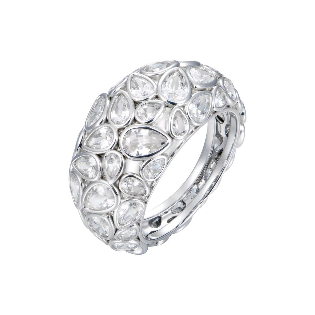 5.4ct Lab Diamond Dome Ring | Pear Bezel Set | IGI Certified VVS1 | 10K White Gold