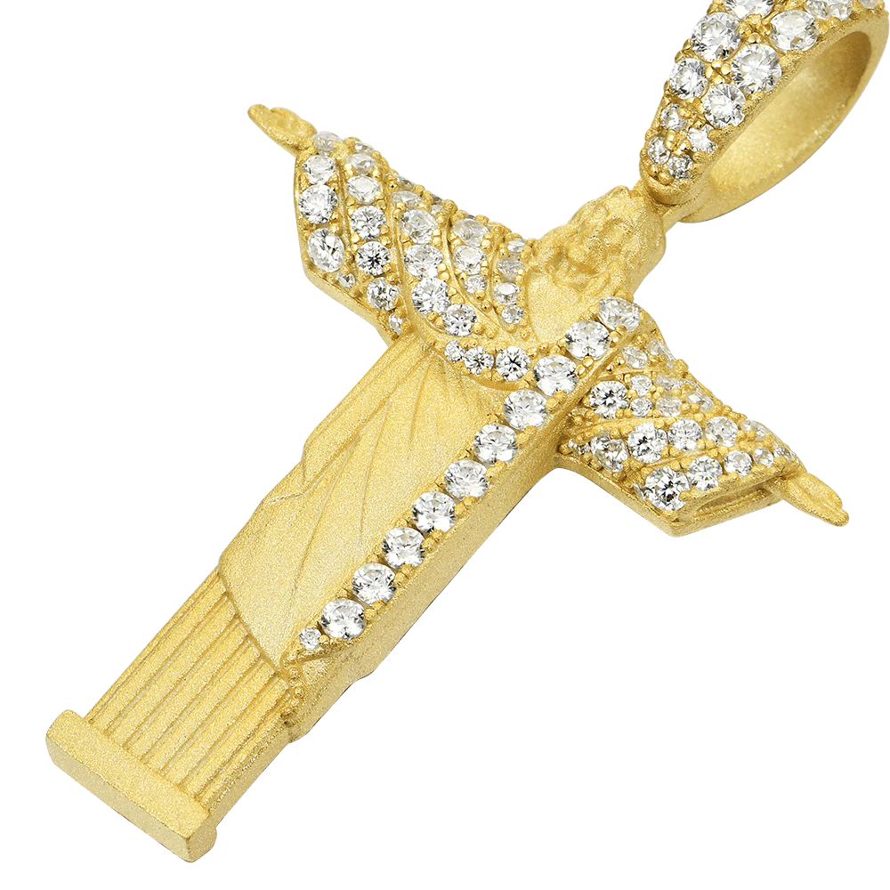 5.5ct Lab Diamond Christ Redeemer Pendant | IGI Certified | 10K Yellow Gold