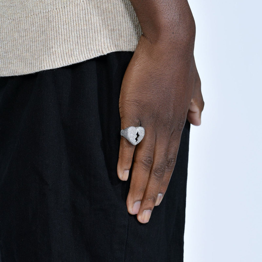 4ct Lab Diamond Broken Heart Ring | IGI Certified VS1 | 10K White Gold