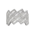 4.5ct Lab Diamond Weave Ring | Baguette & Round | IGI Certified | 10K White Gold