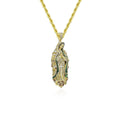 6ct Lab Diamond Virgen Guadalupe Pendant | IGI Certified VS1 | 10K Yellow Gold