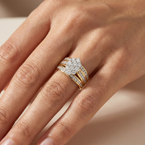 1.1ct Lab Diamond Right Hand Ring | 10K Yellow Gold