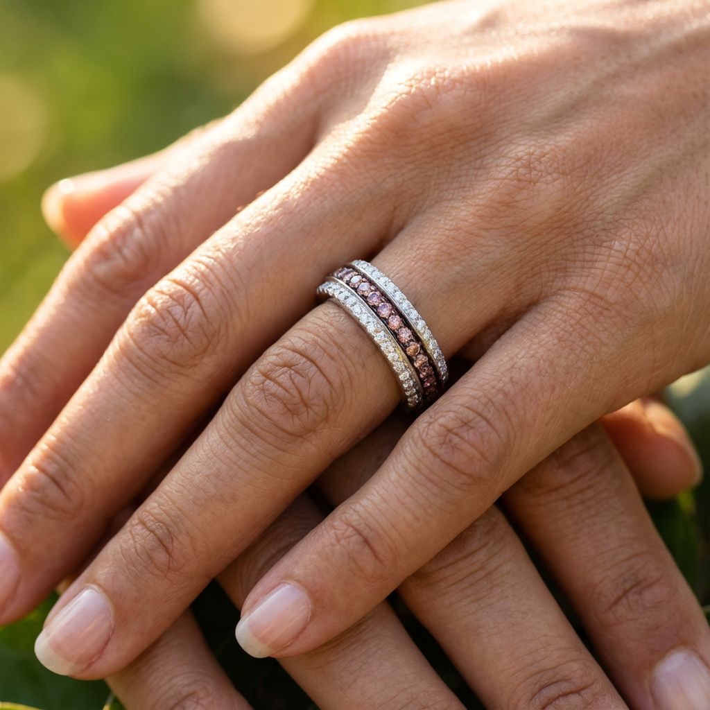 1.4ct Cognac Lab Diamond Band Ring | Round VS2+ | 10K White Gold
