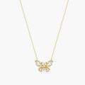 1ct Lab Grown Diamond Butterfly Pendant | Necklace Round Brilliant | IGI Certified | 10K Yellow Gold