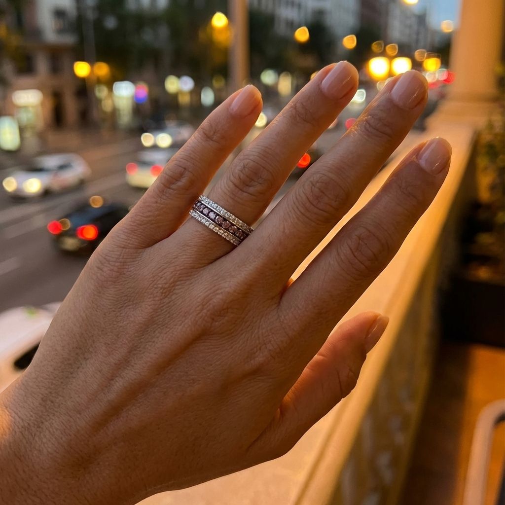 1.4ct Cognac Lab Diamond Band Ring | Round VS2+ | 10K White Gold