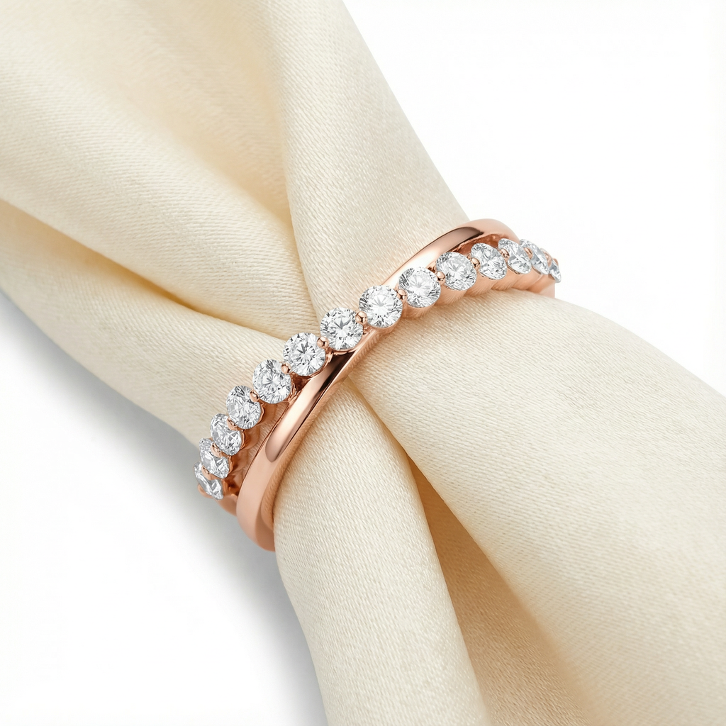 0.35ct Lab Diamond Stackable Band | 10K Rose Gold