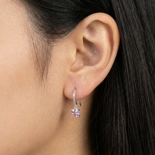 0.40ct Fancy Pink VS2+ Lab Diamond Drop Earrings in 14K White Gold