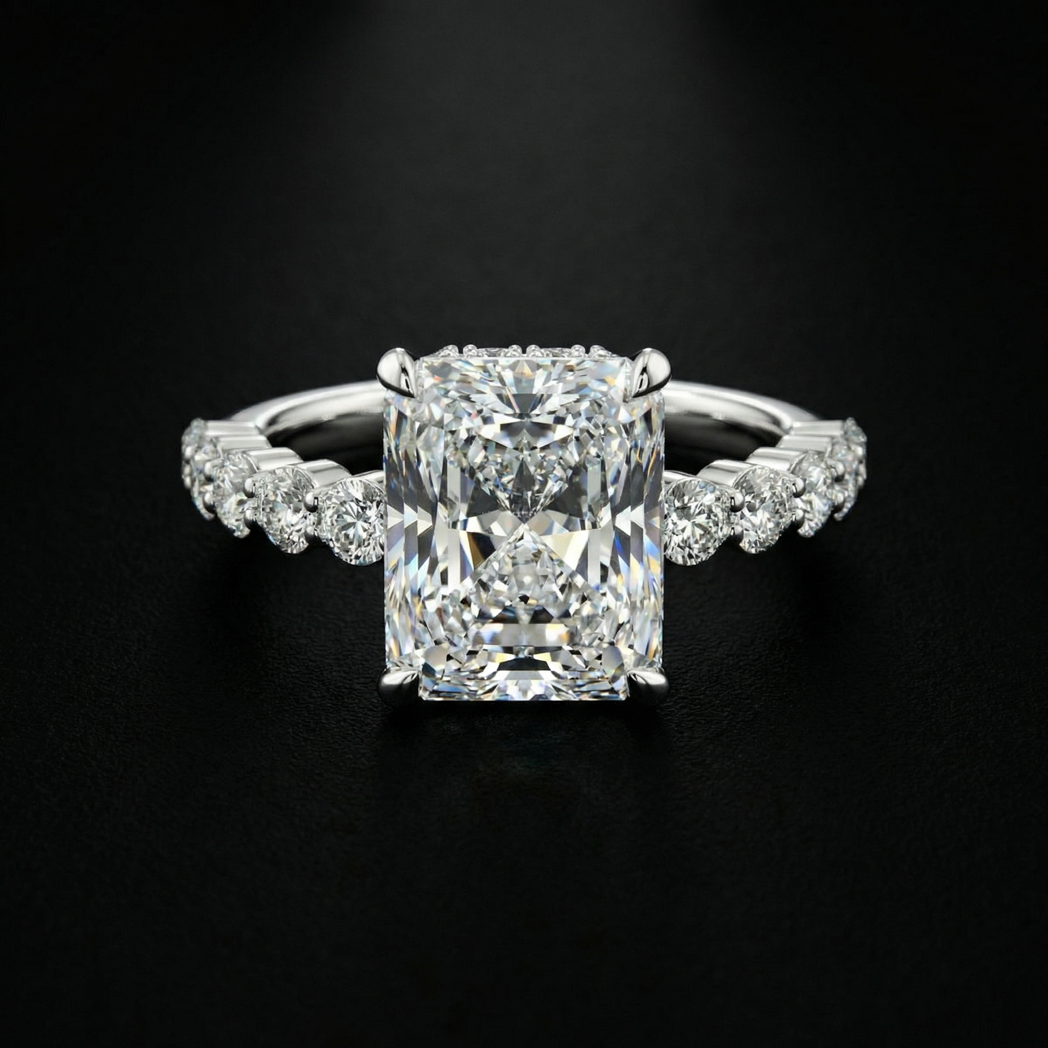 2.5ct Elongated Radiant Lab Diamond Engagement Ring | F VS1 | 10K Gold