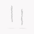 8ctw Lab Diamond Zig Zag Drop Earrings | Baguette | IGI Certified | 10K White Gold
